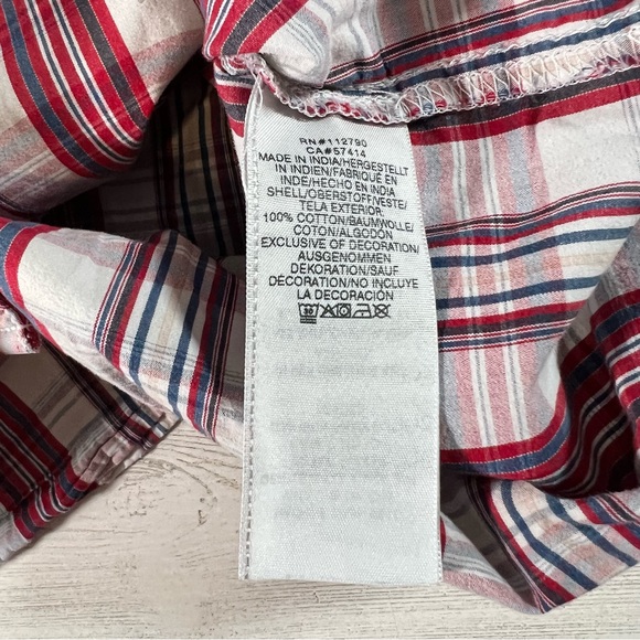 True Religion Men’s LS Western Pearl Snap Shirt Red/White Size Small Rockabilly - Picture 8 of 9